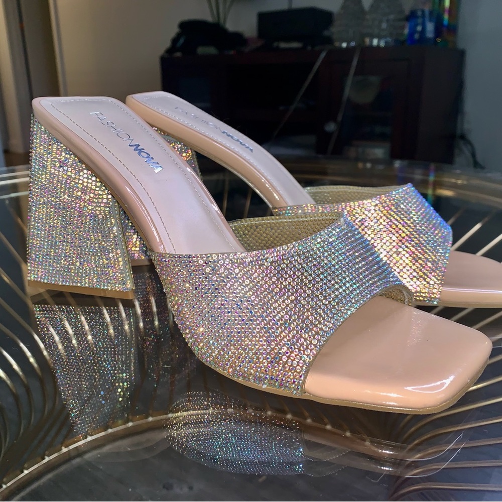 Never worn Sparkly open toed heels